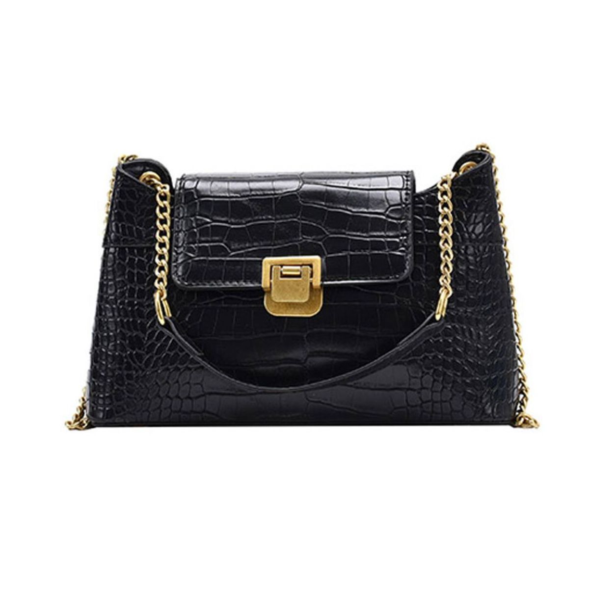 GENERICO - Bolso de cadena  nueva moda versátil bolso de mensajero COLOR NEGRO