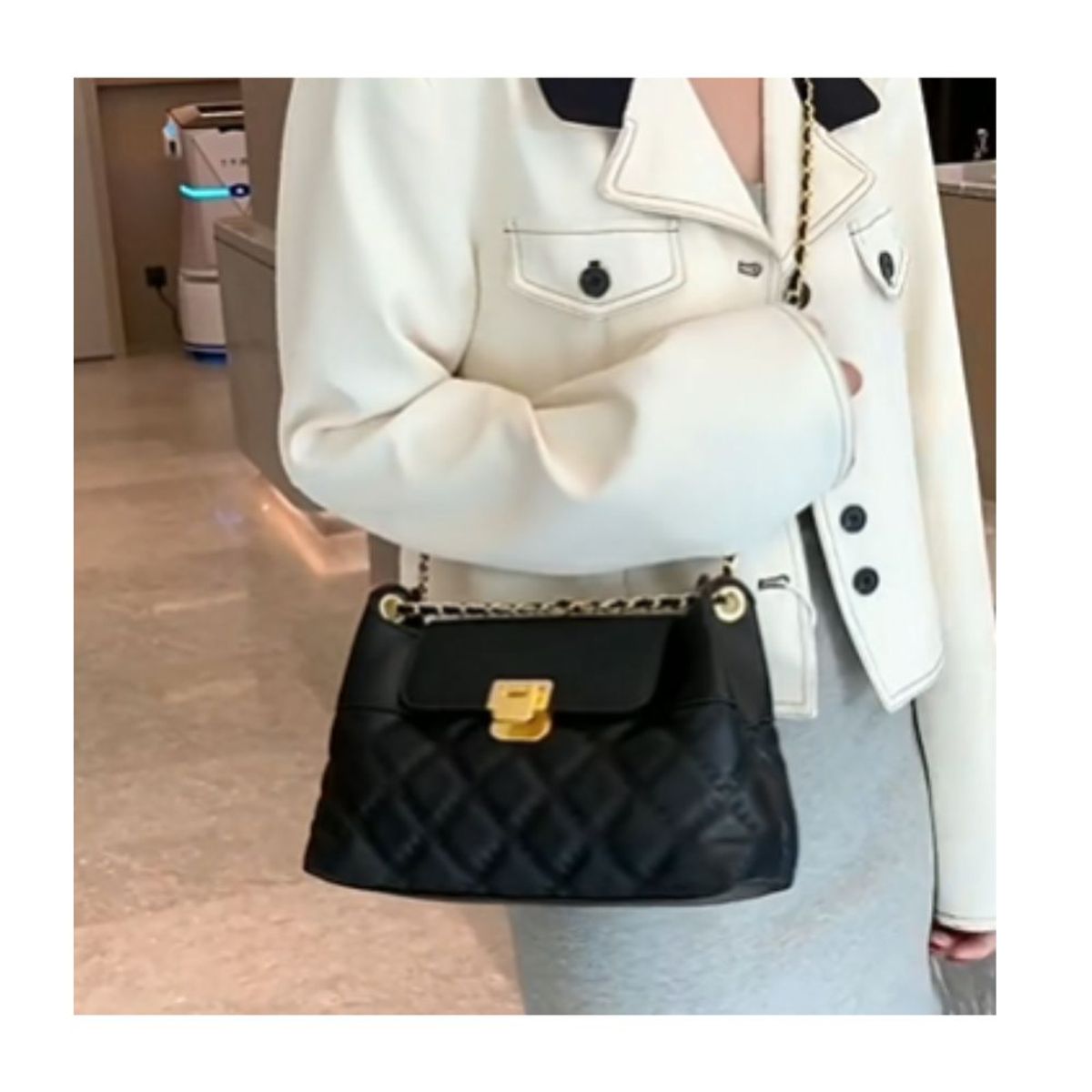 GENERICO - Bolso de cadena  nueva moda versátil bolso de mensajero COLOR NEGRO