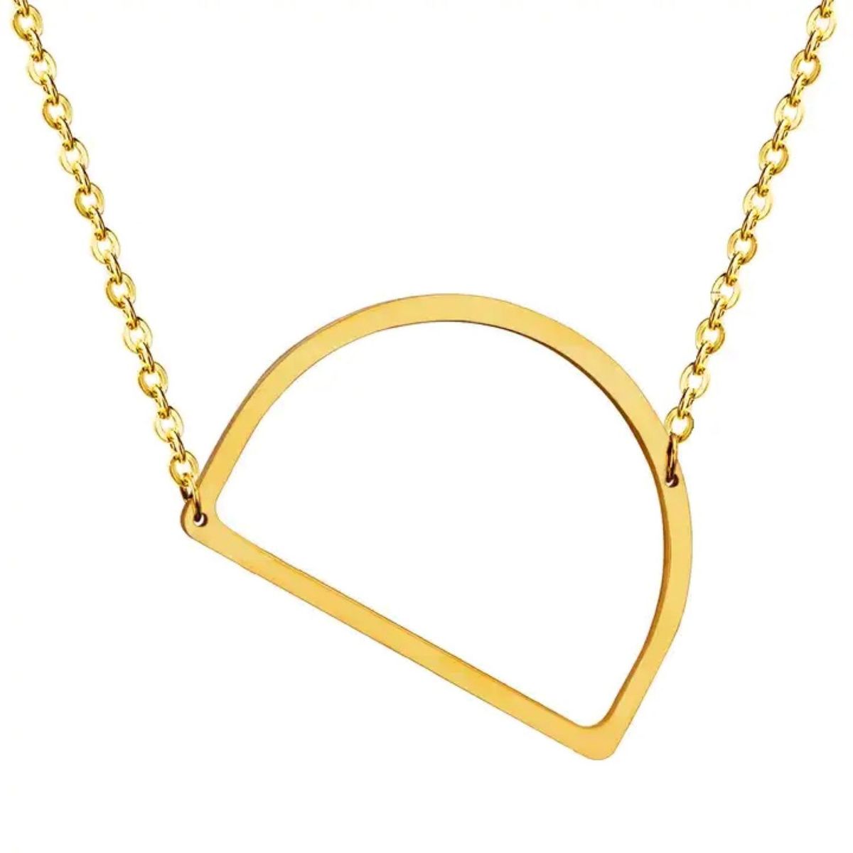 GENERICO - Collar con inicial en acero inoxidable D