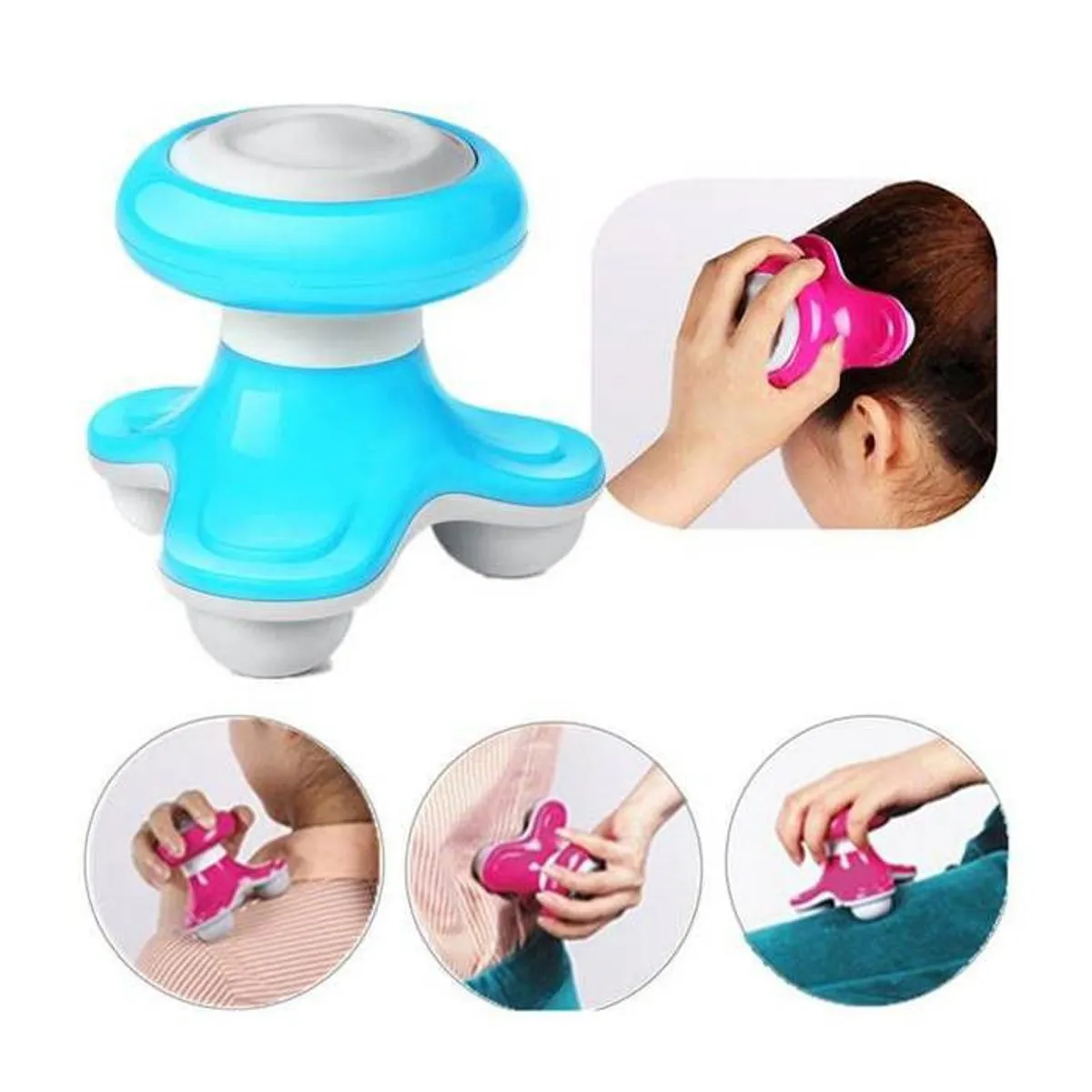 GENERICO - Mini Masajeador Corporal Eléctrico Portátil Con Cable Usb o Pilas