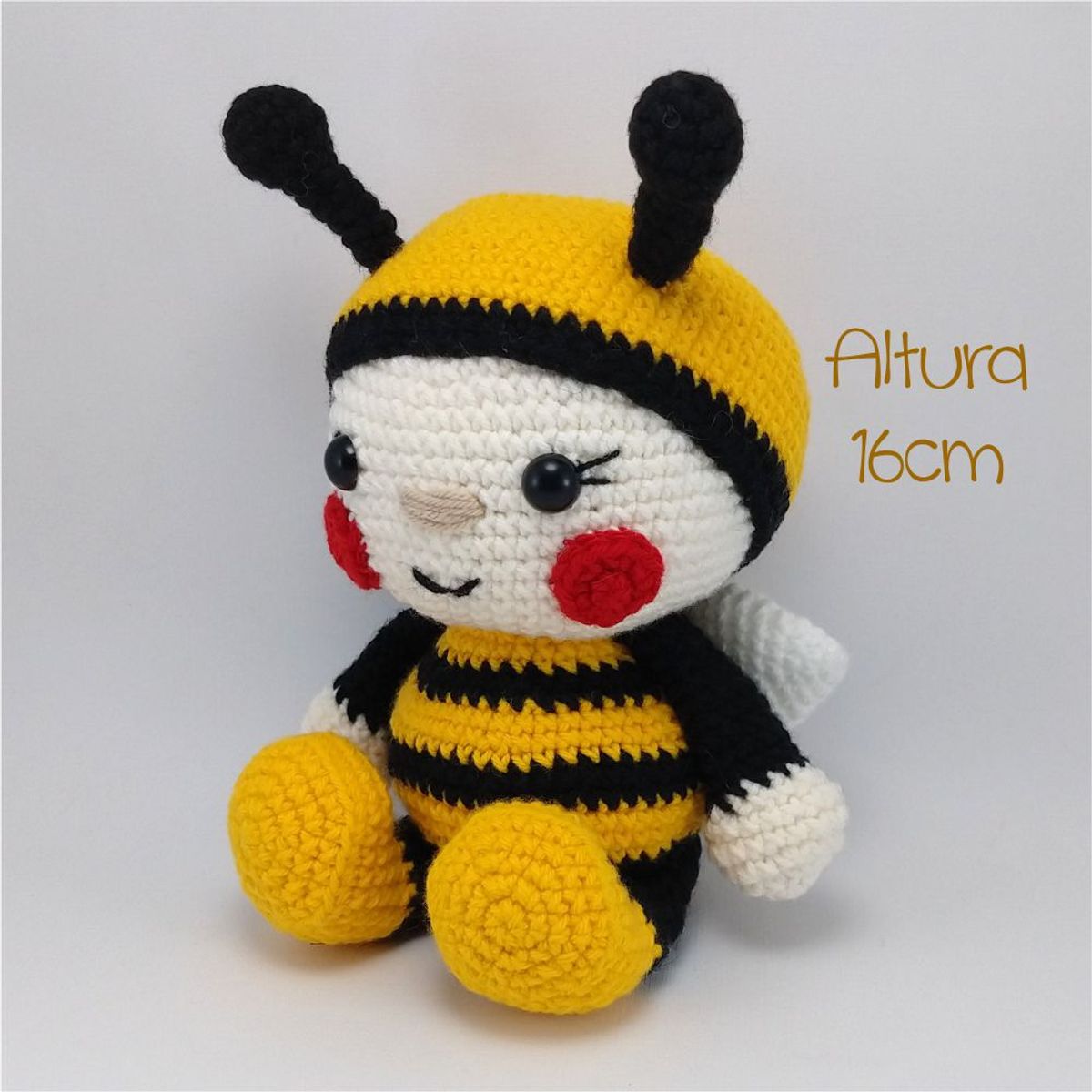 GENERICO - Oso amigurumi Abeja 16cm peluche