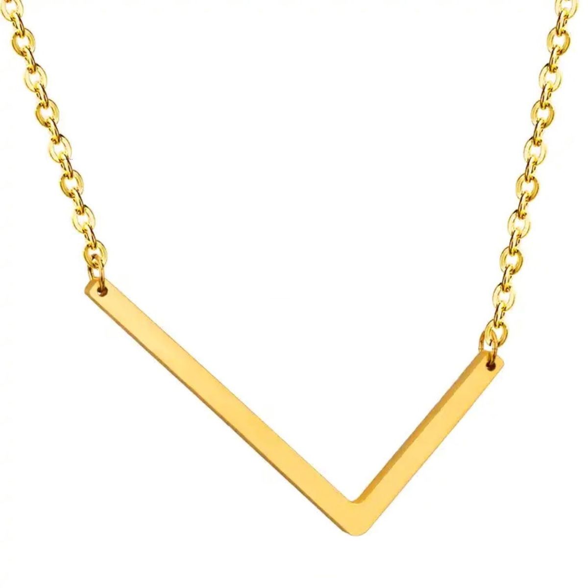 GENERICO - Collar con inicial en acero inoxidable L