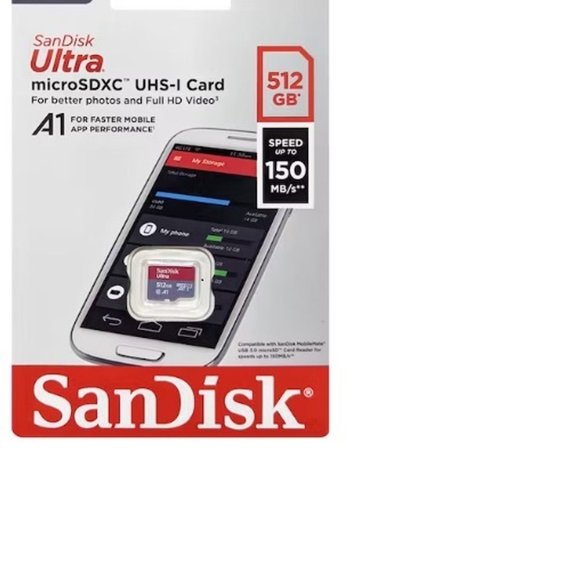 SANDISK - MEMORIA MICRO SDXC UHS-I SANDISK 512GB ULTRA  A1 150MBPS