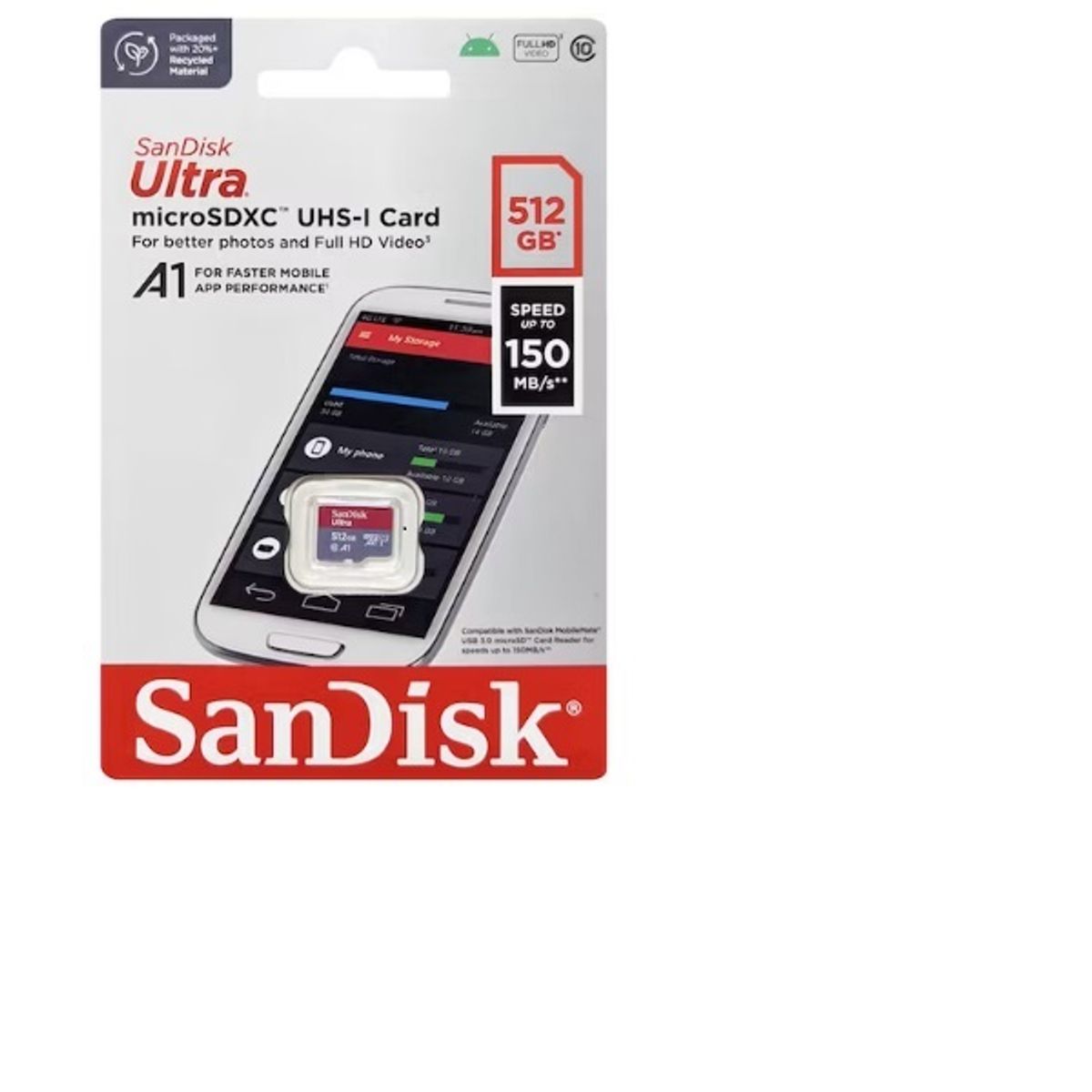 SANDISK - MEMORIA MICRO SDXC UHS-I SANDISK 512GB ULTRA  A1 150MBPS
