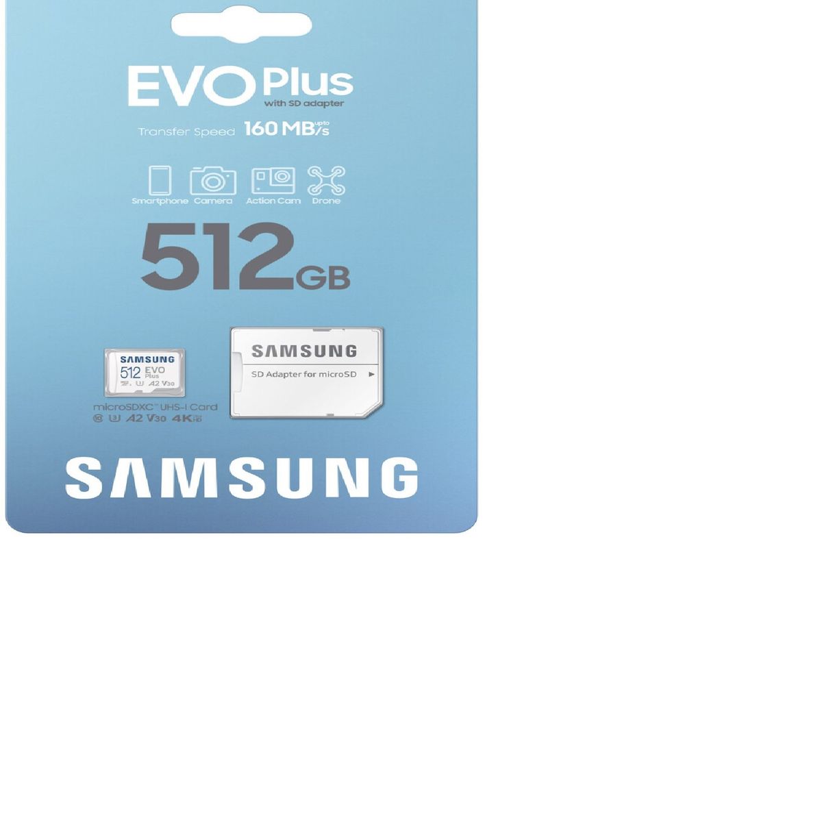 SAMSUNG - Tarjeta de memoria micro sd samsung evo plus 512 gb - Blanco