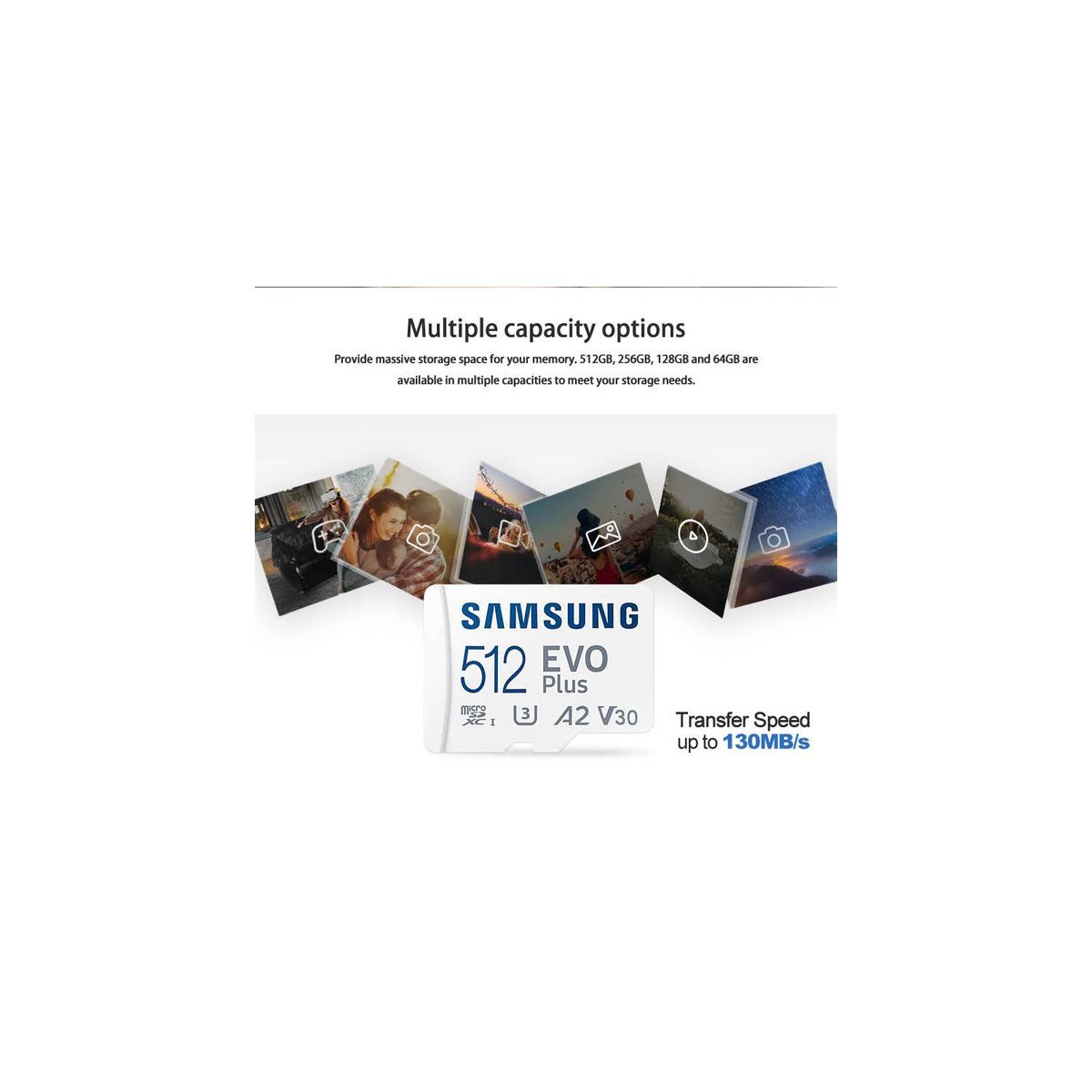 SAMSUNG - Tarjeta de memoria micro sd samsung evo plus 512 gb - Blanco