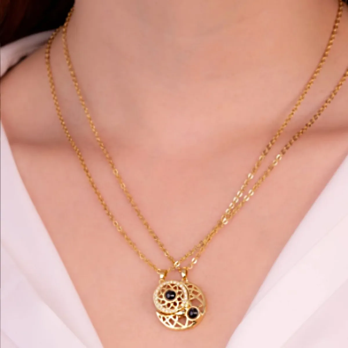 GENERICO - Collar de Pareja Proyecta Te Amo en 100 Idiomas  Incluye Estuche