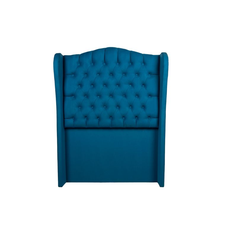 MUEBLES MACRUMO - Cama tapizada Paris - 2 Plz  turquesa