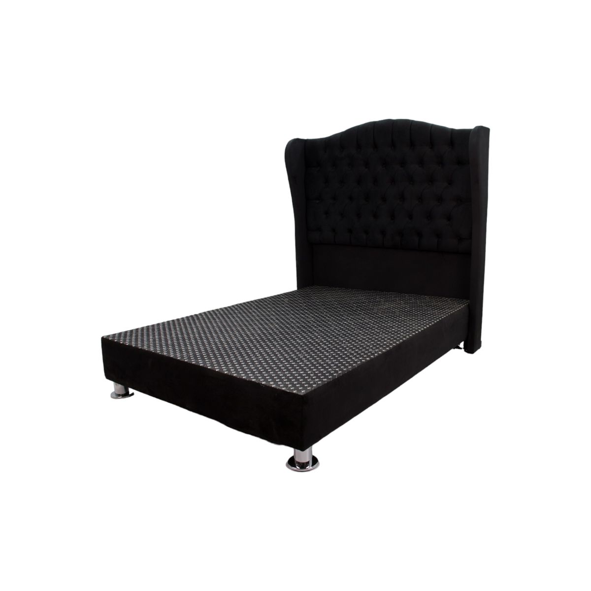 MUEBLES MACRUMO - Cama tapizada Paris - 2 Plz - color negro