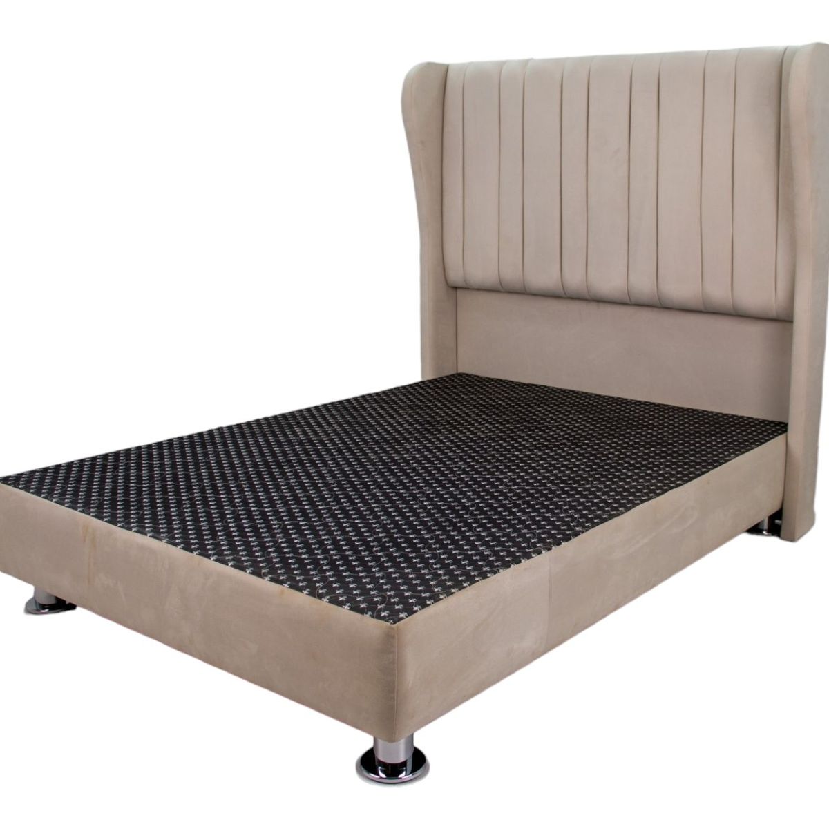 GENERICO - Cama tapizada Barcelona en "P" - 1.5 Plz - color beige