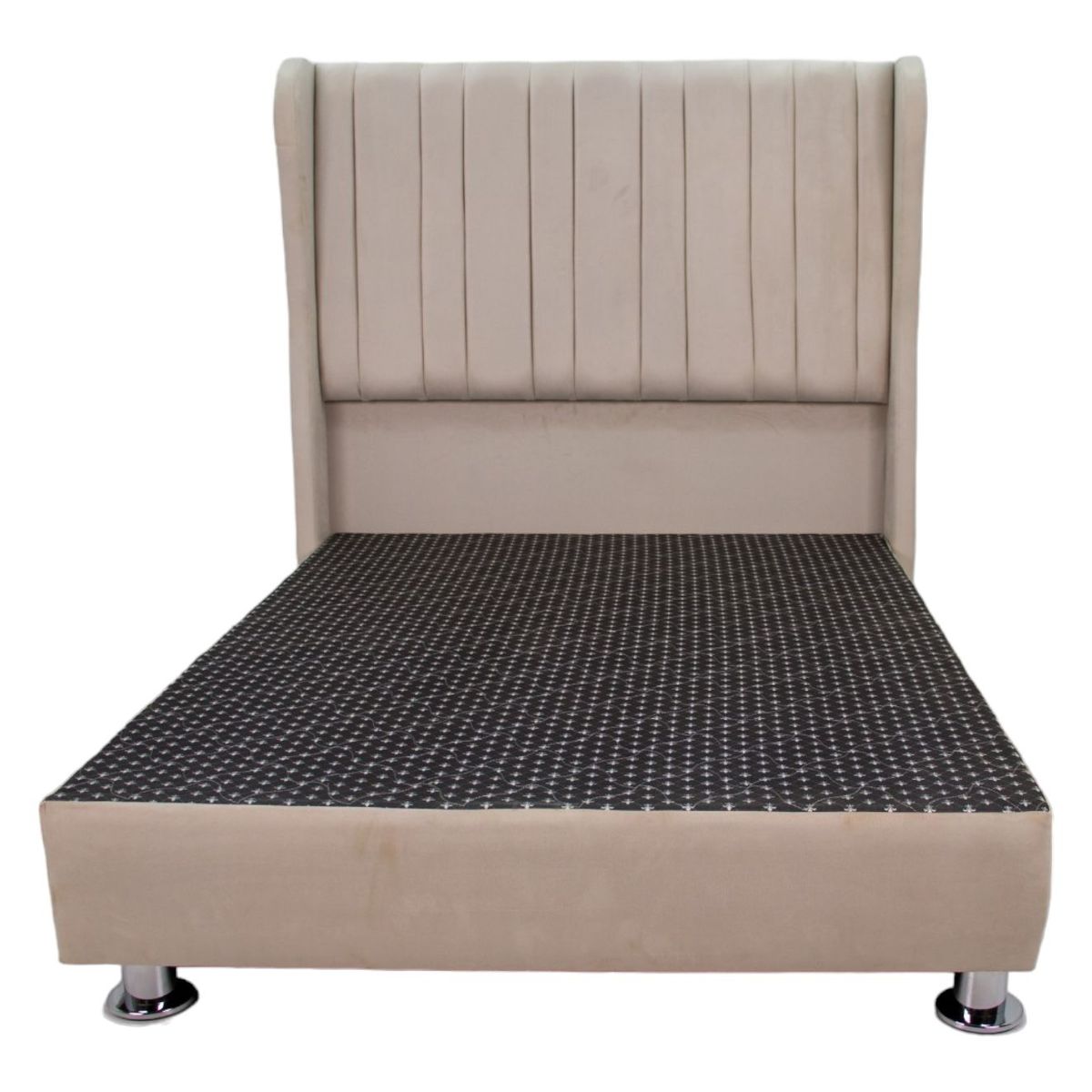 GENERICO - Cama tapizada Barcelona en "P" - 1.5 Plz - color beige