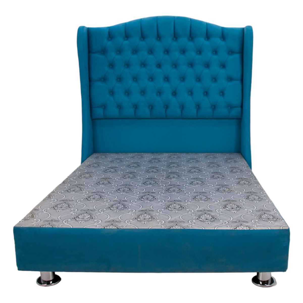 MUEBLES MACRUMO - Cama tapizada Paris - 1.5 Plz - color turquesa