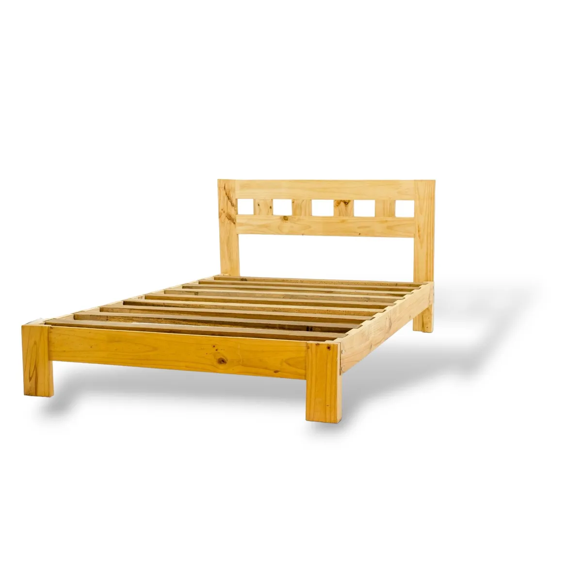 MUEBLES MACRUMO - Cama de madera pino modelo Vienna 1.5 plazas