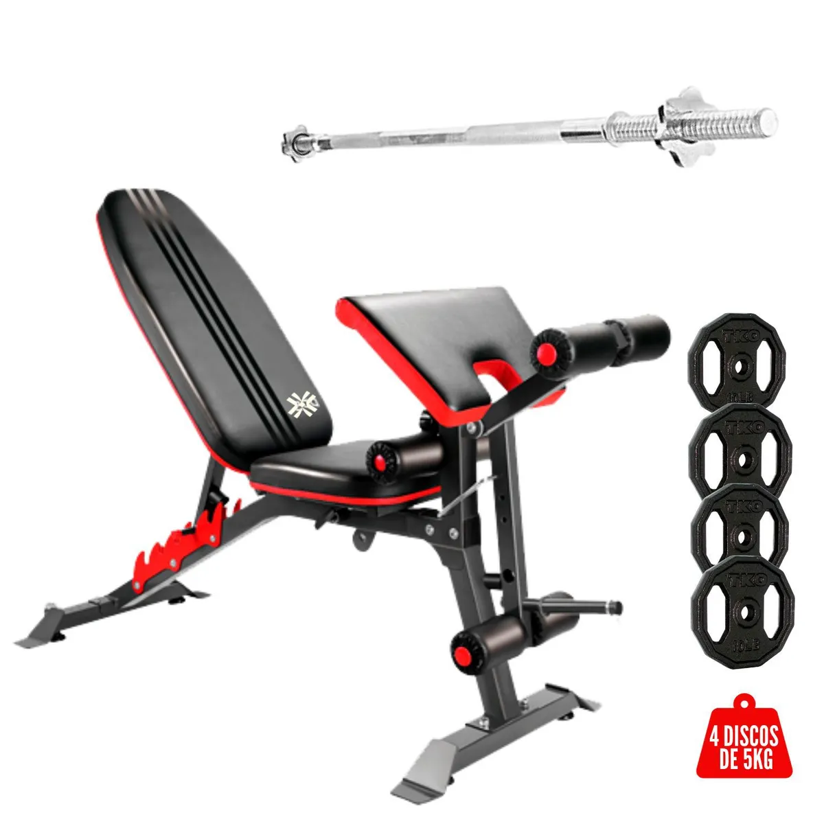 XTREME SPORT - Banca de Pesas Iron Gym  Barra + 20kg de Discos