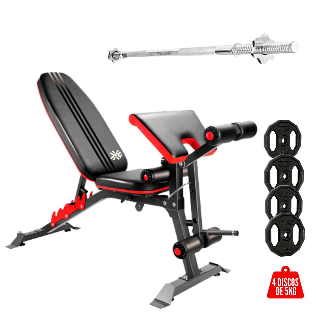 XTREME SPORT - Banca de Pesas Iron Gym  Barra + 20kg de Discos