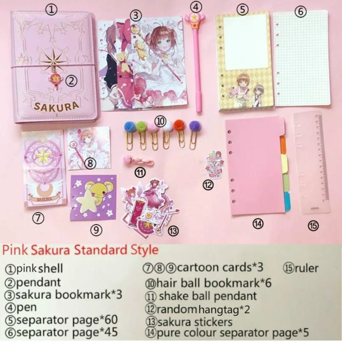 GENERICO - AGENDA  DIARIO KAWAII SAKURA CARD CAPTOR ROSADO