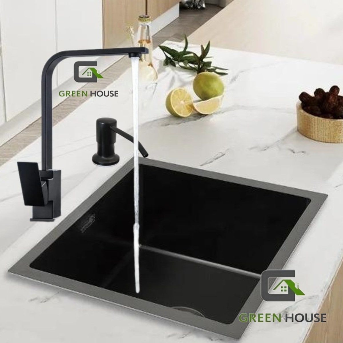 GENERICO - COMBO 50x44CM LAVADERO DE COCINA  + MEZCLADORA ACERO GIRO 360º