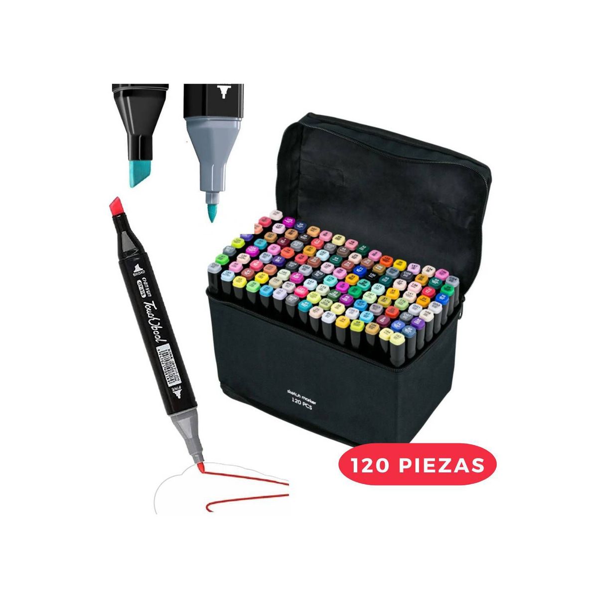 GENERICO - PLUMONES TOUCH 120 PIEZAS