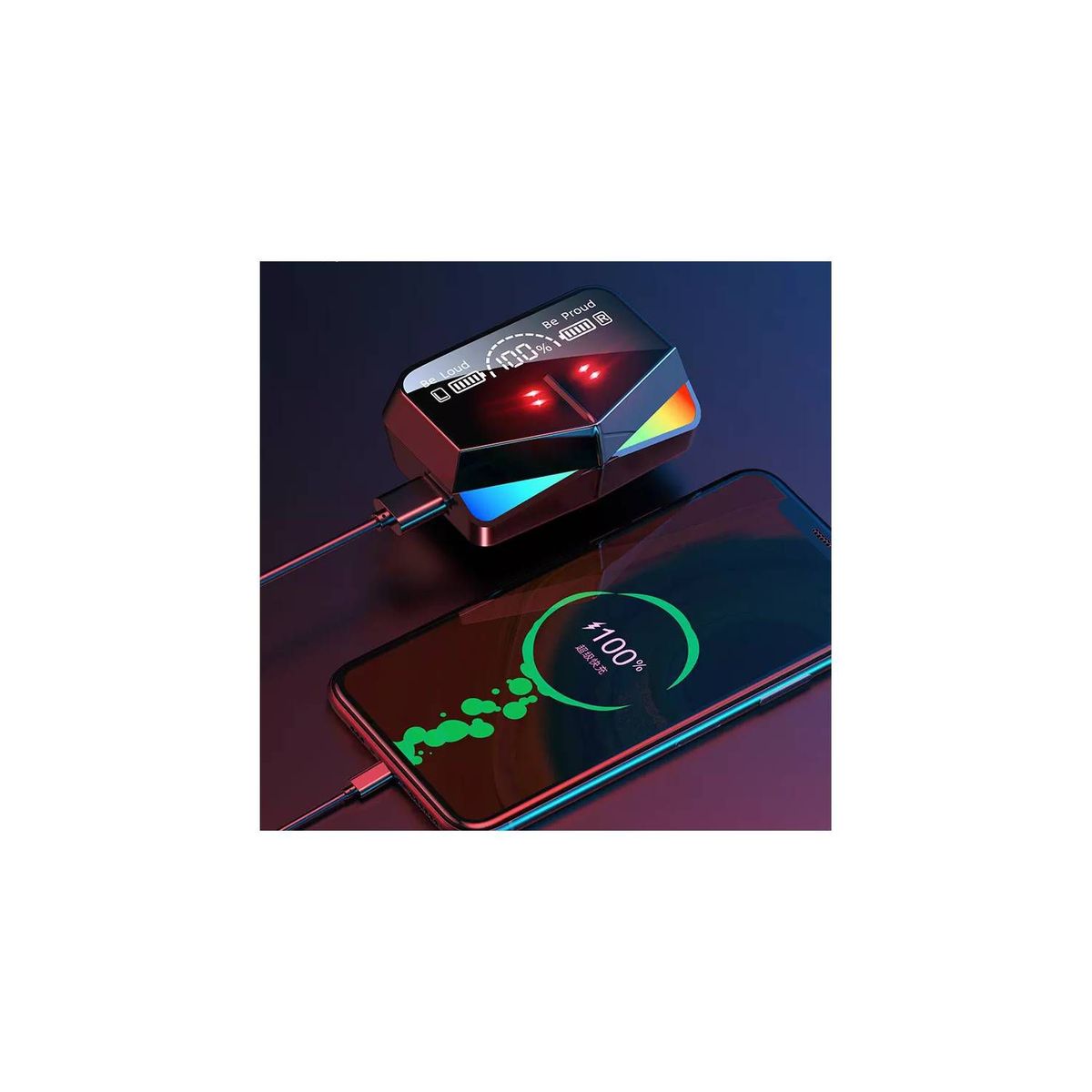 GENERICO - Audifono Gamer M28 3 en 1 Tws con Luz RGB Powerbank Bluetooth