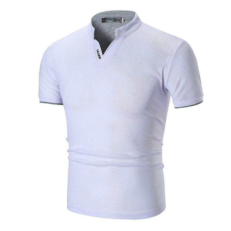 ZIMRAHYG - Polera Manga Corta Casual Con Cuello V T-shirt Para Hombre
