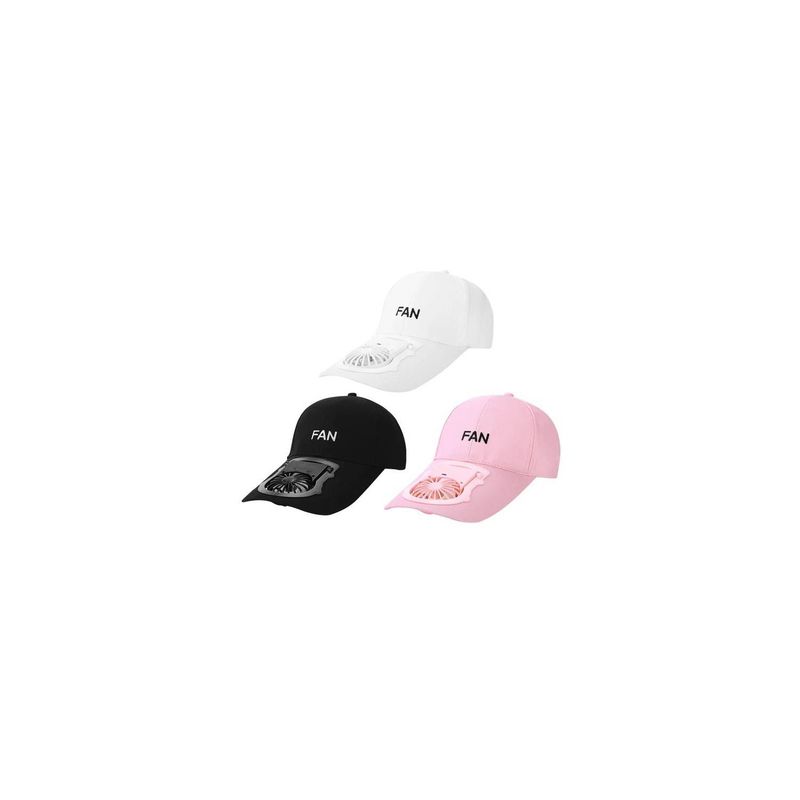 GENERICO - GORRO CON VENTILADOR PARA EL VERANO BLANCO