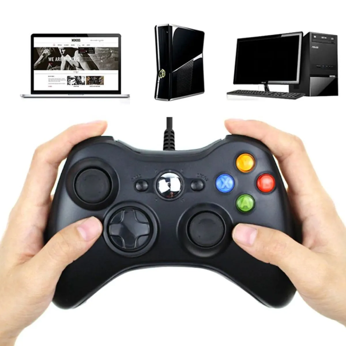 GENERICO - Mando para Xbox 360 / Pc / Laptop / USB / Negro