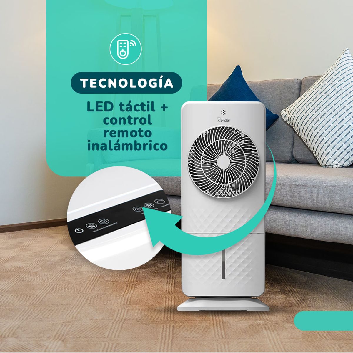 KENDAL - Enfriador de Aire Kendal 4 en 1 KE-DL10 50W Cobertura 10 m2