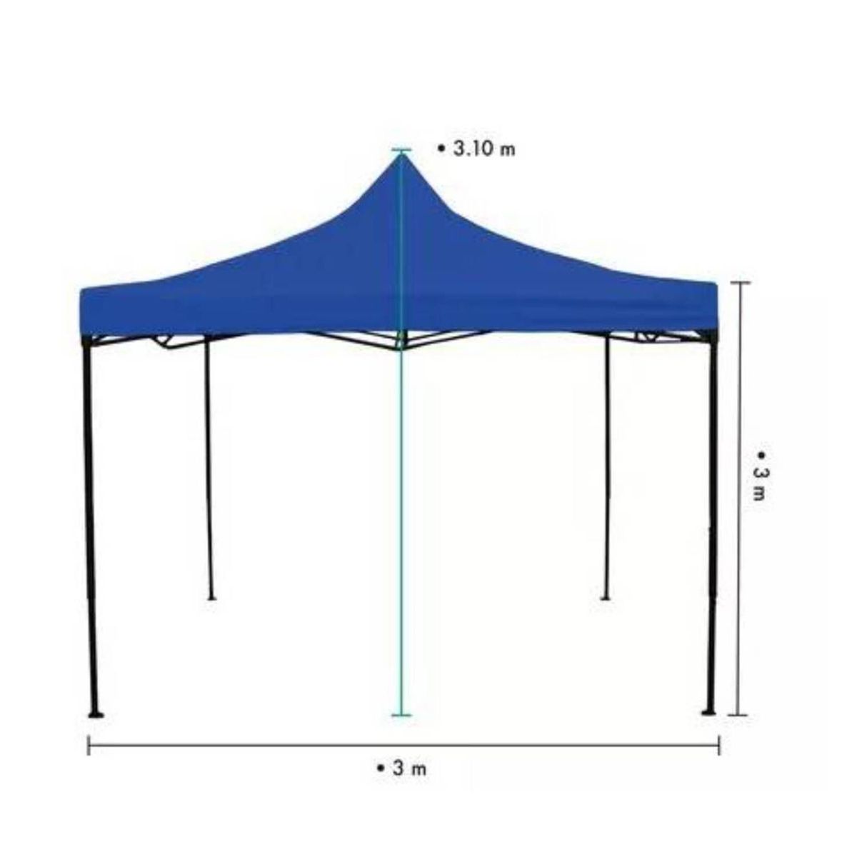 GENERICO - TOLDO 3x3 PLEGABLE REFORZADO IMPERMEABLE EVENTOS AZUL