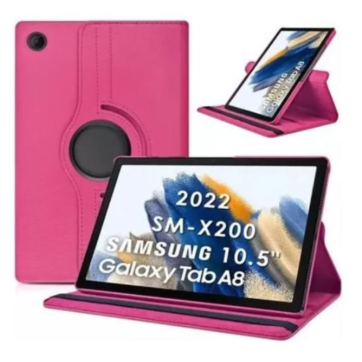 FUNDAANTIGOLPES - Funda Giratoria 360º para Samsung Galaxy Tab A8 - Fucsia
