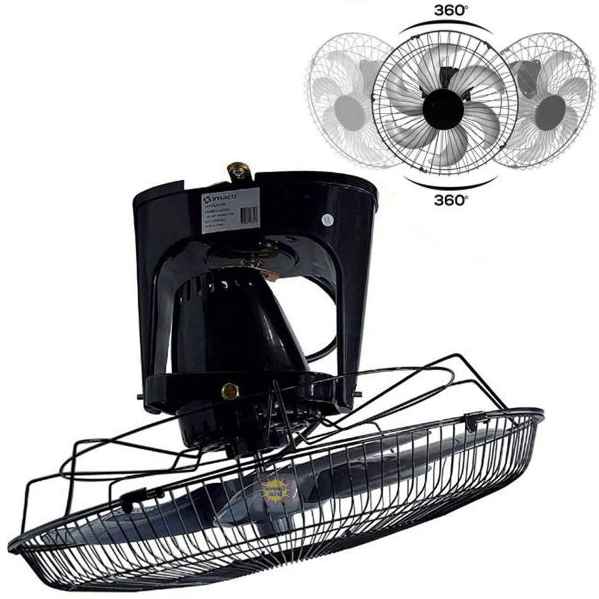 IMACO - Ventilador de Techo Orbital 360° OCF7919 Negro