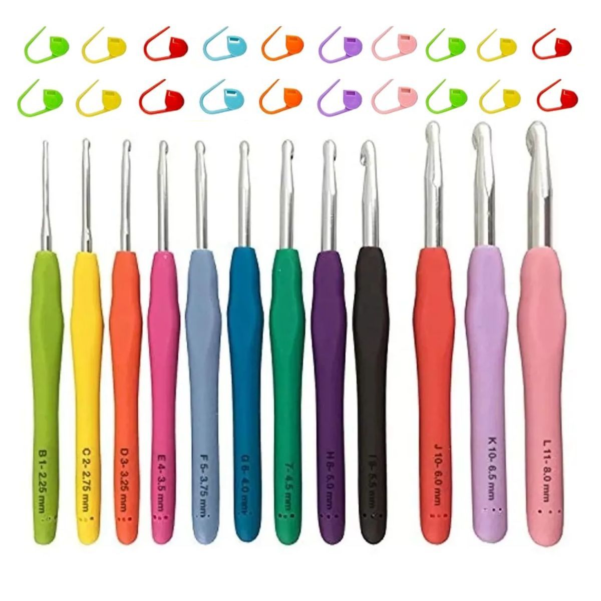 GENERICO - Juego de 36 Ganchos de Ganchillo Set de Crochet Ergonómico