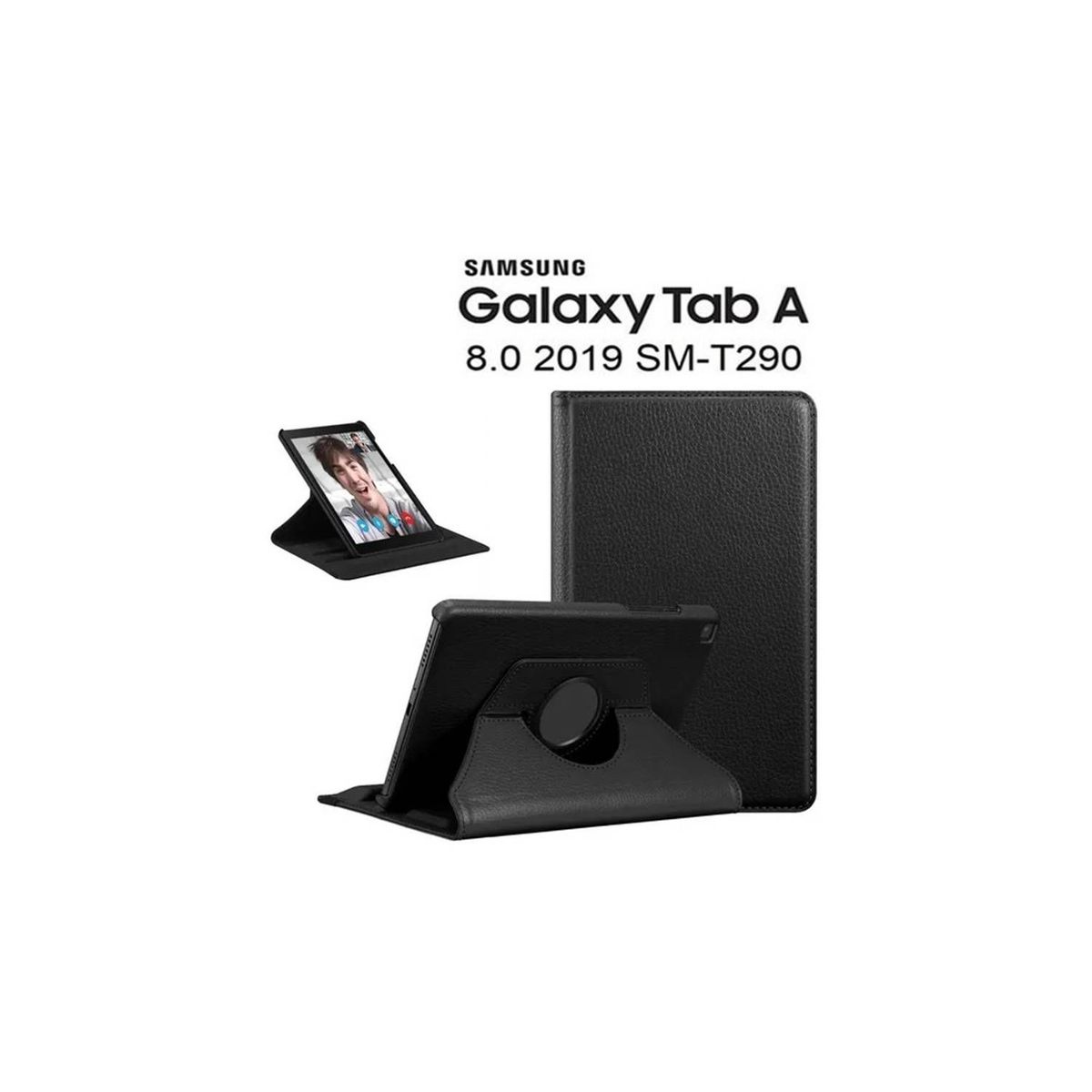 FUNDAANTIGOLPES - Funda Giratoria 360° para Samsung Galaxy Tab T290 - Negro