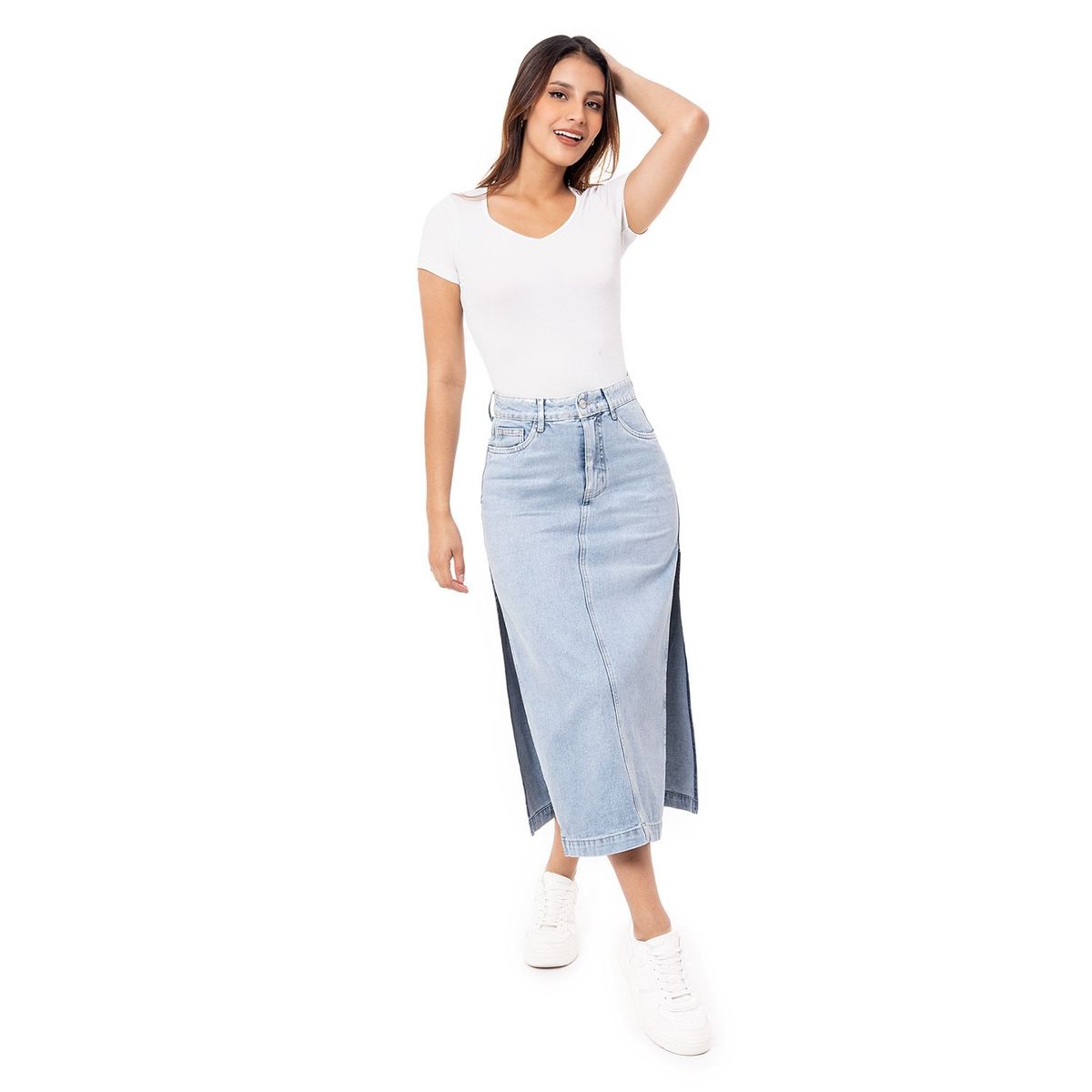 PIONIER - Falda Larga Denim Mujer Lanih M