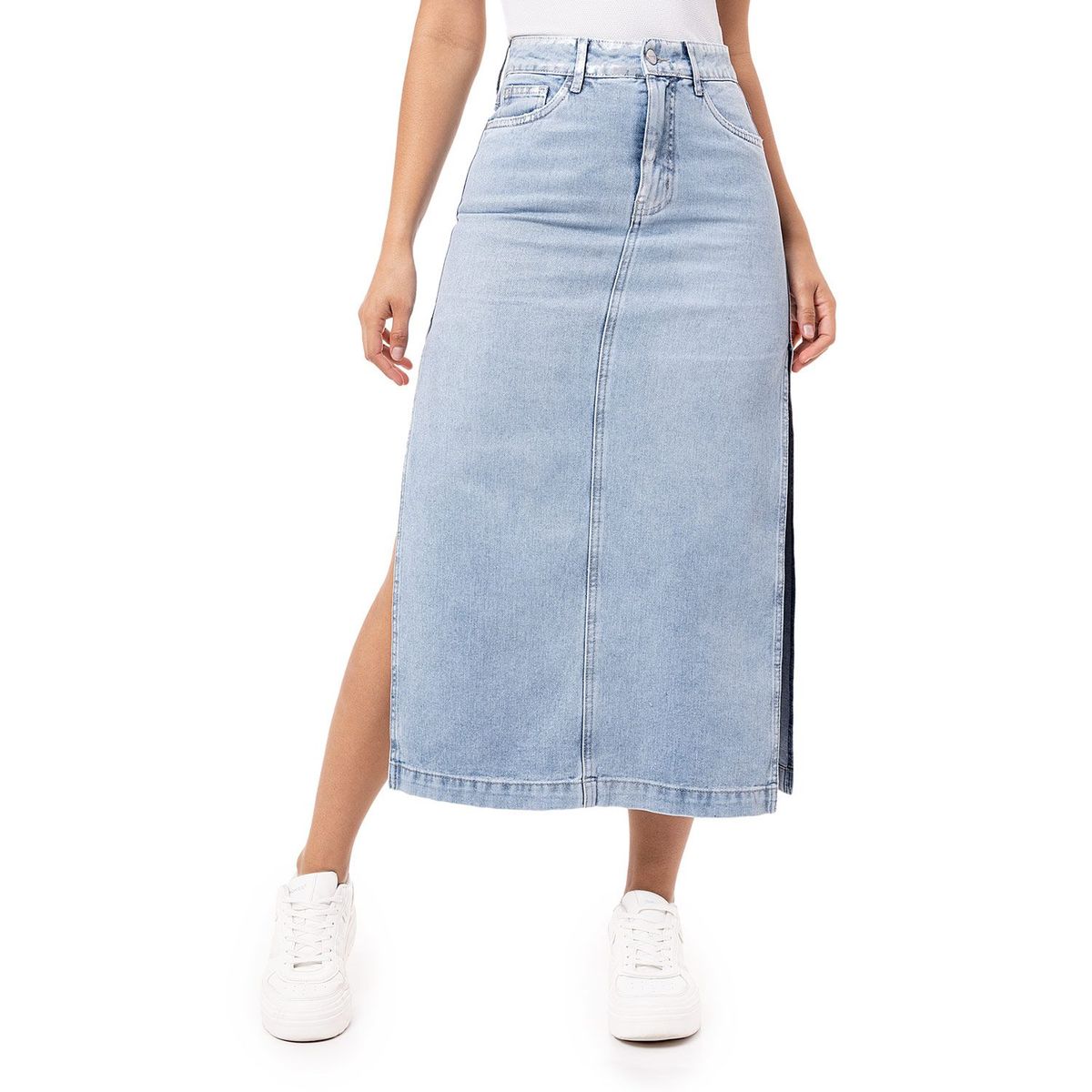 PIONIER - Falda Larga Denim Mujer Lanih M
