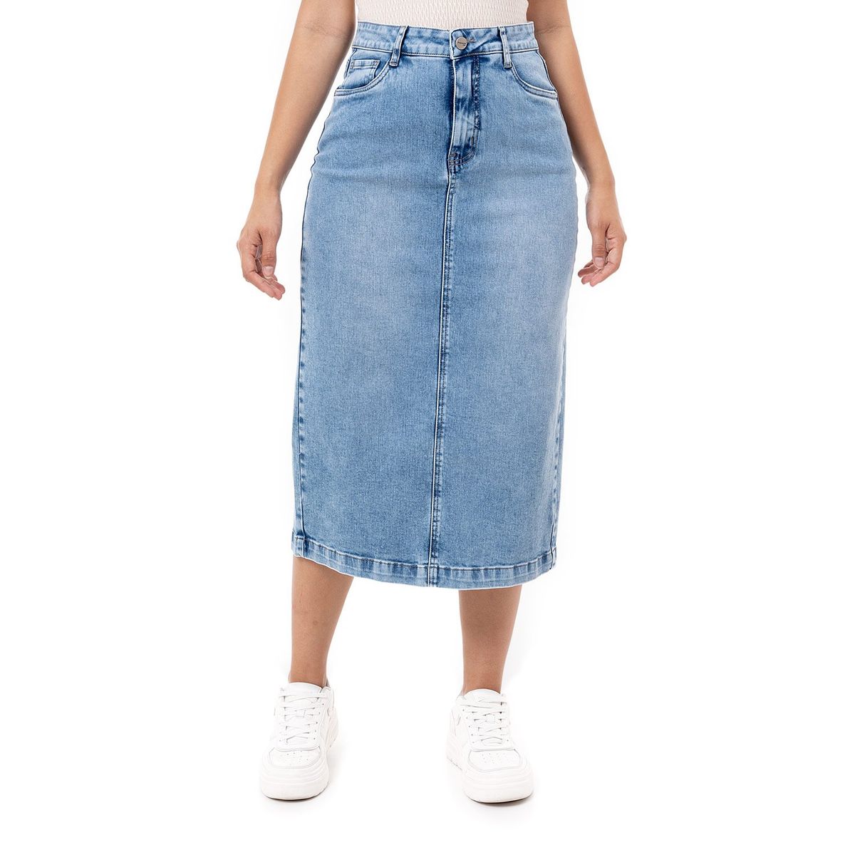 PIONIER - Falda Lar Denim Stretch Mujer Yaniram Pionier