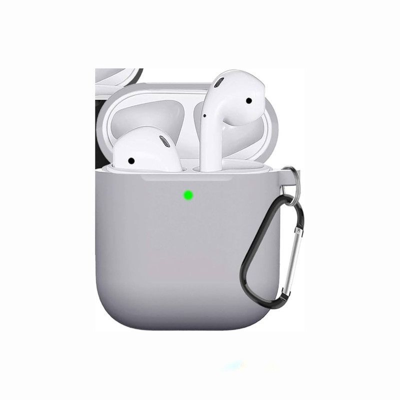 GENERICO - Funda de Silicona Para Airpods 1era y 2da Gen - Gris.