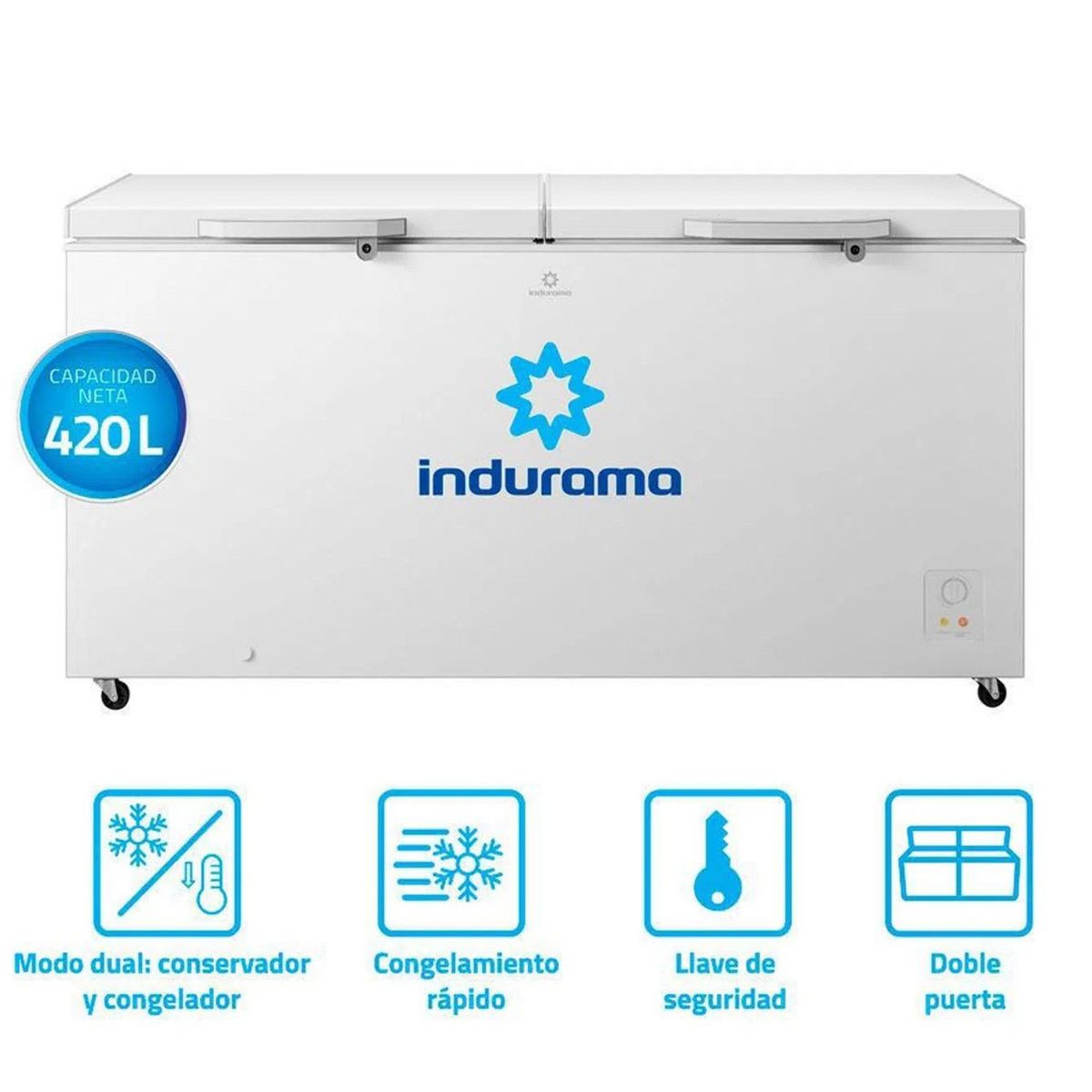 INDURAMA - Congeladora Indurama CI-420BL 420L Defrost Blanco