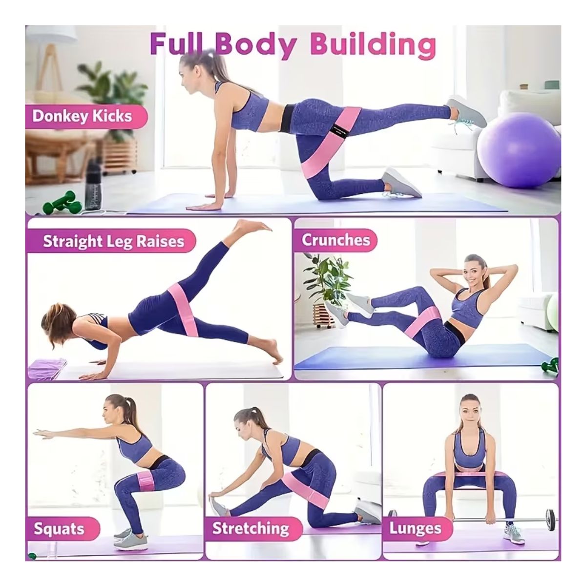 GENERICO - Bandas Elásticas Cerradas para Ejercicios Set 3 unidades