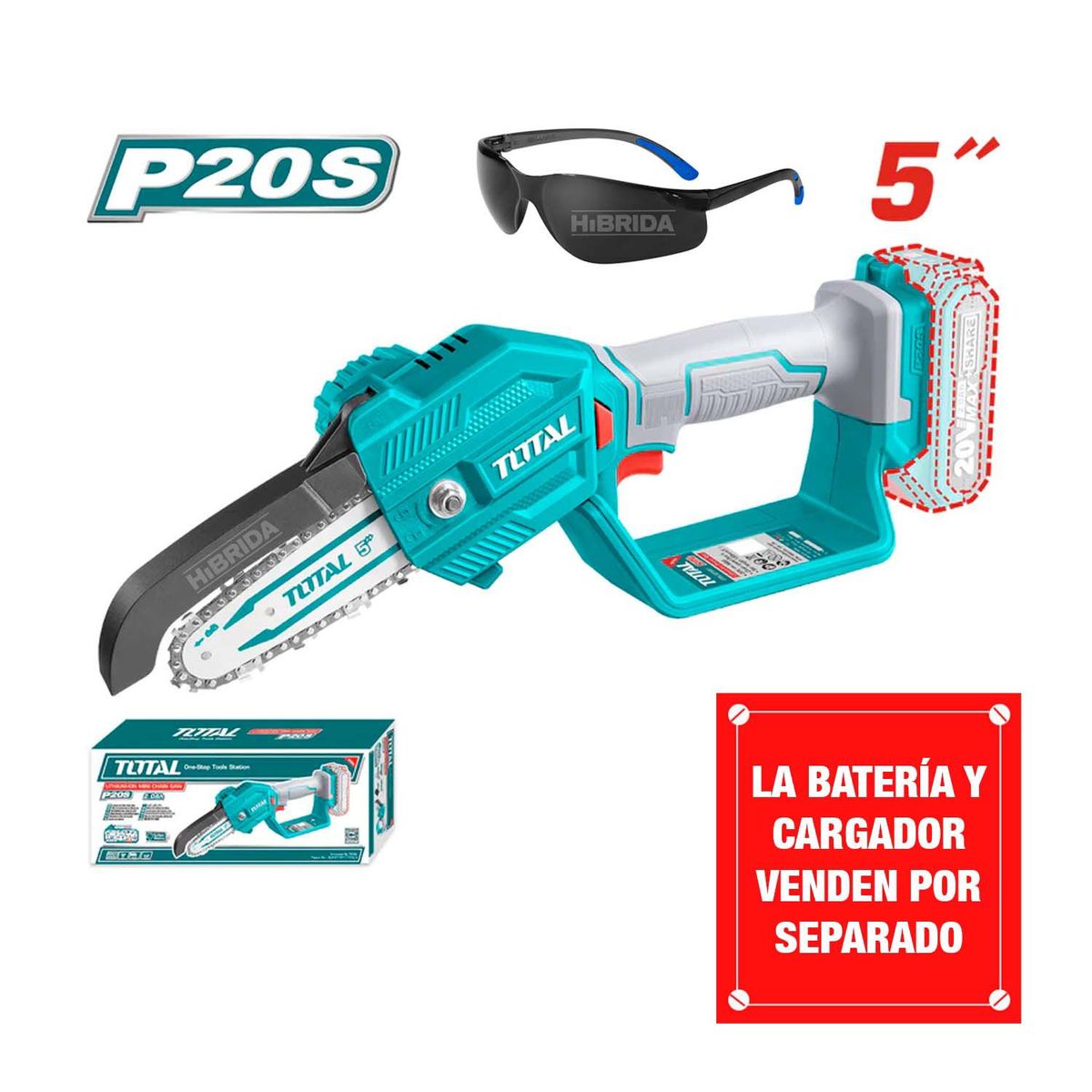 GENERICO - MOTOSIERRA TOTAL 20V INALÁMBRICO JARDINERÍA MADERA PORTÁTIL - COMBO