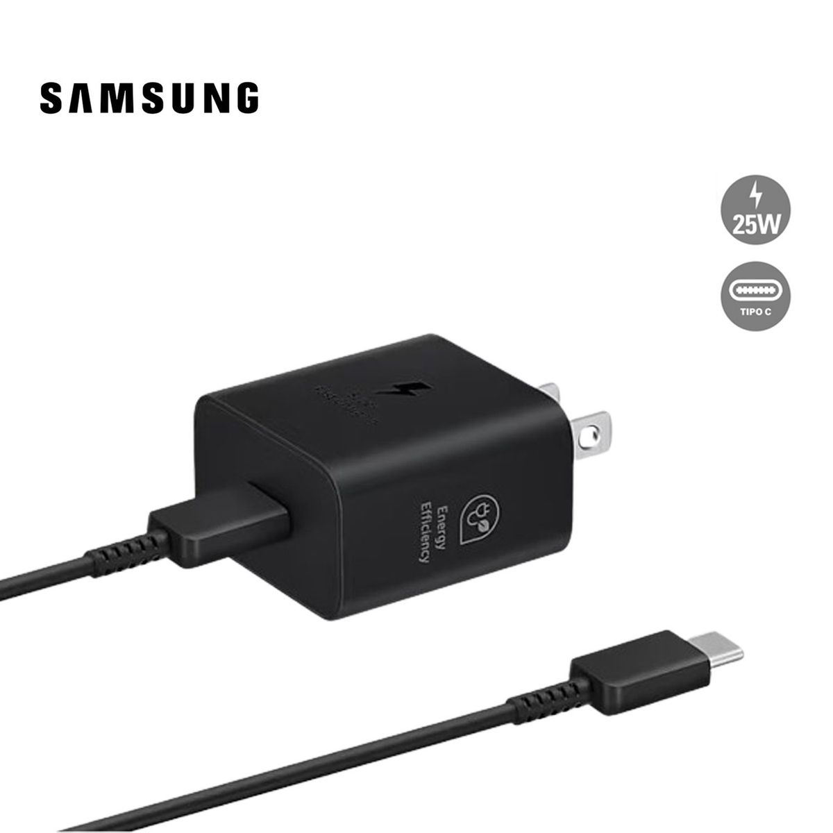 SAMSUNG - Cargador de Pared T2510XBTGTW Cable TipoC 3Amp Carga Super rapida 25W