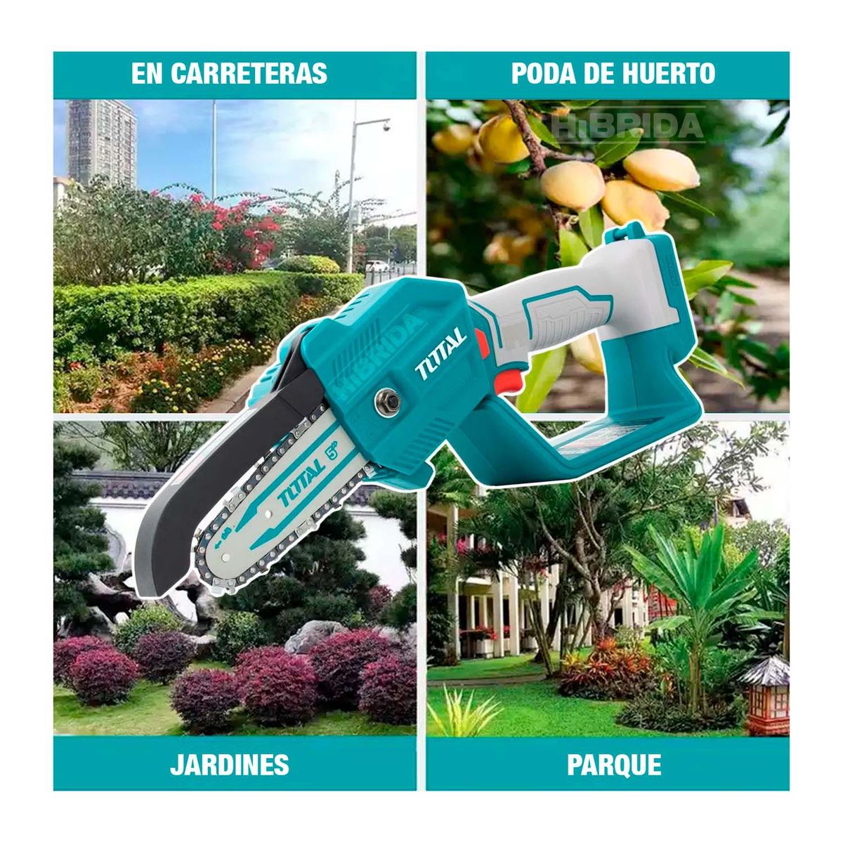 TOTAL TOOLS - MOTOSIERRA TOTAL INALÁMBRICA 20V JARDINERÍA 2 BATERÍAS - COMBO