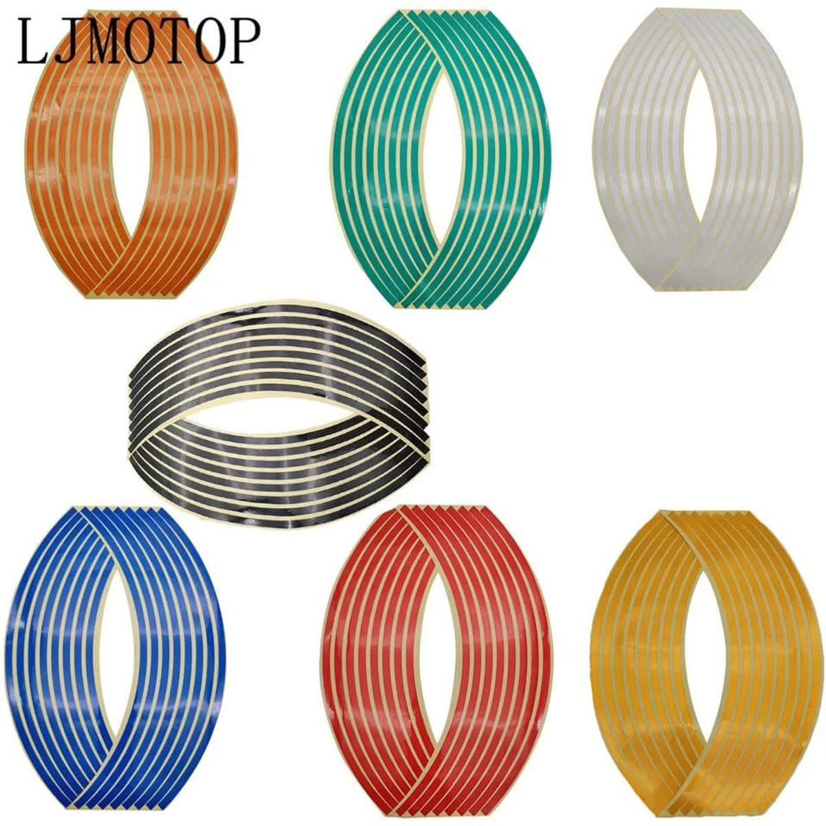 GENERICO - CINTA REFLECTIVA  COLOR DORADO PARA LLANTA DE MOTO