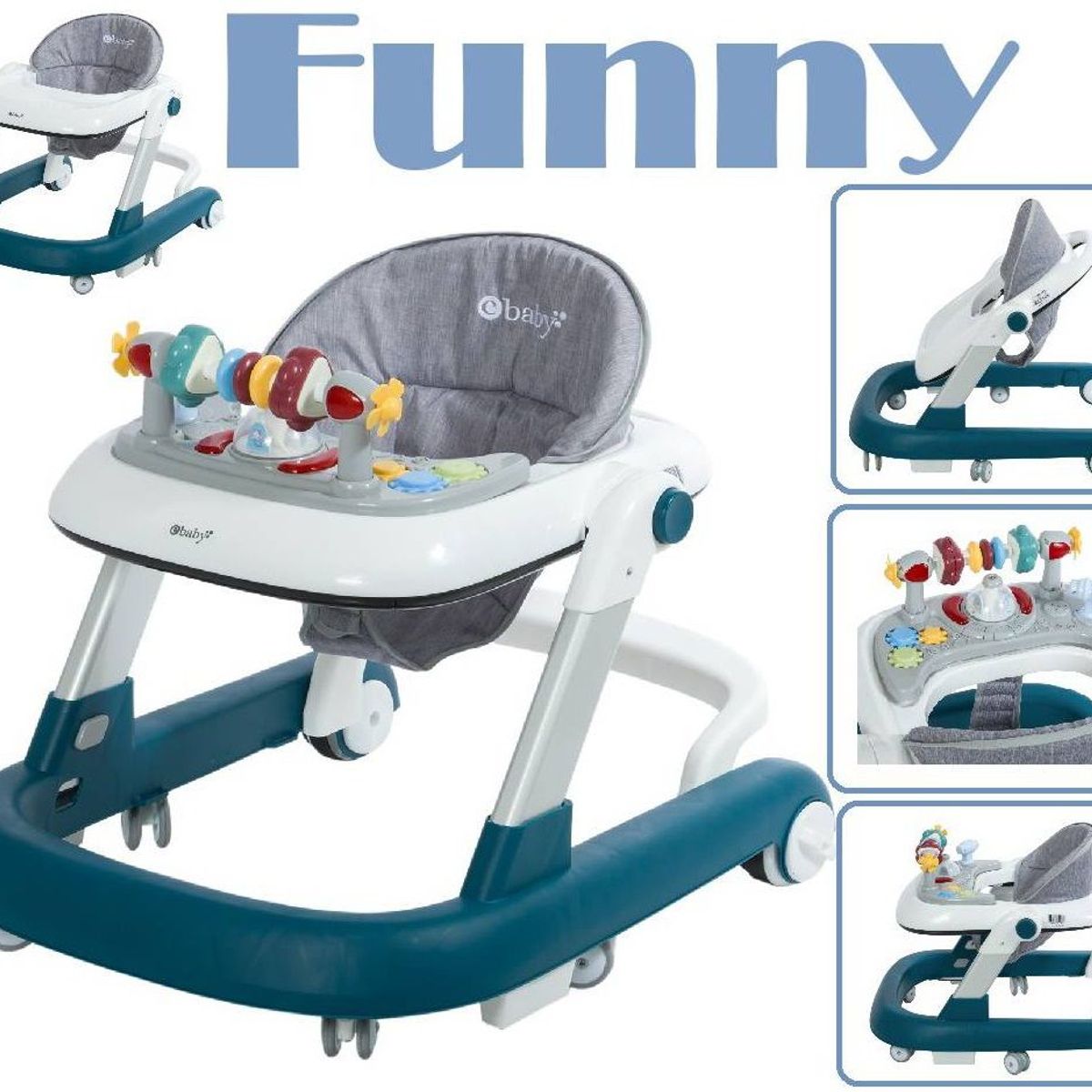 EBABY - Andador Caminador Con Mesa Interactiva Musical Azul