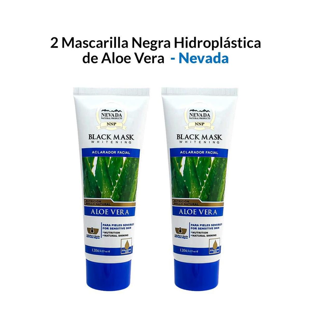 NEVADA NATURAL PRODUCTS - 2 Mascarilla Negra Hidroplástica de Aloe Vera 120gr - Nevada