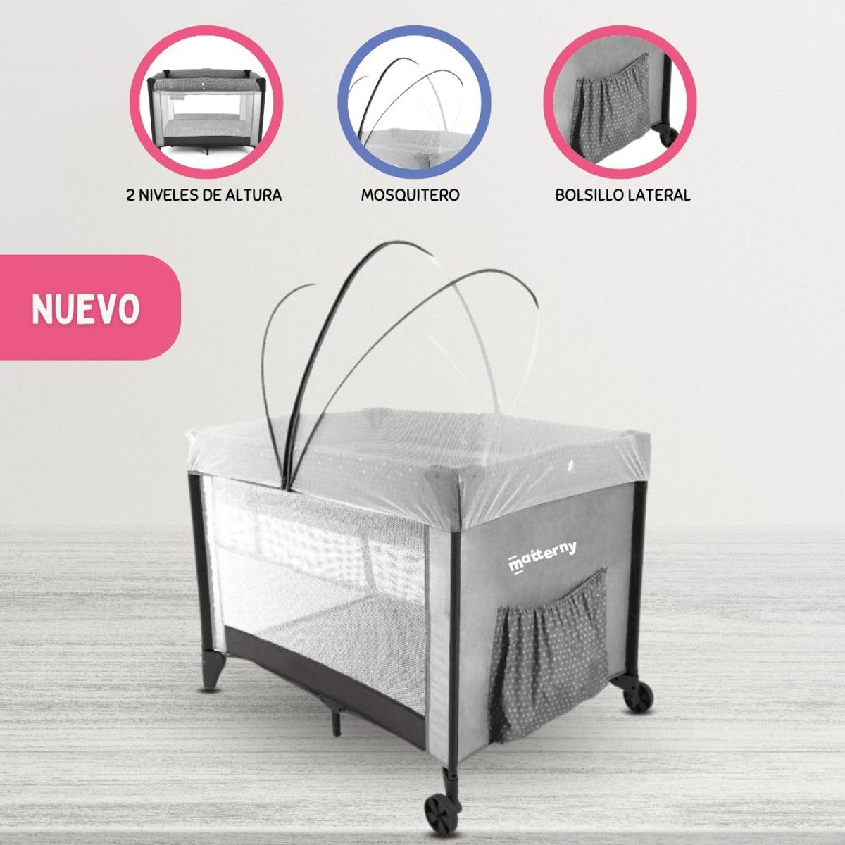 SAFETY 1ST - Cuna Corral para Bebés «SLEEP» Gray