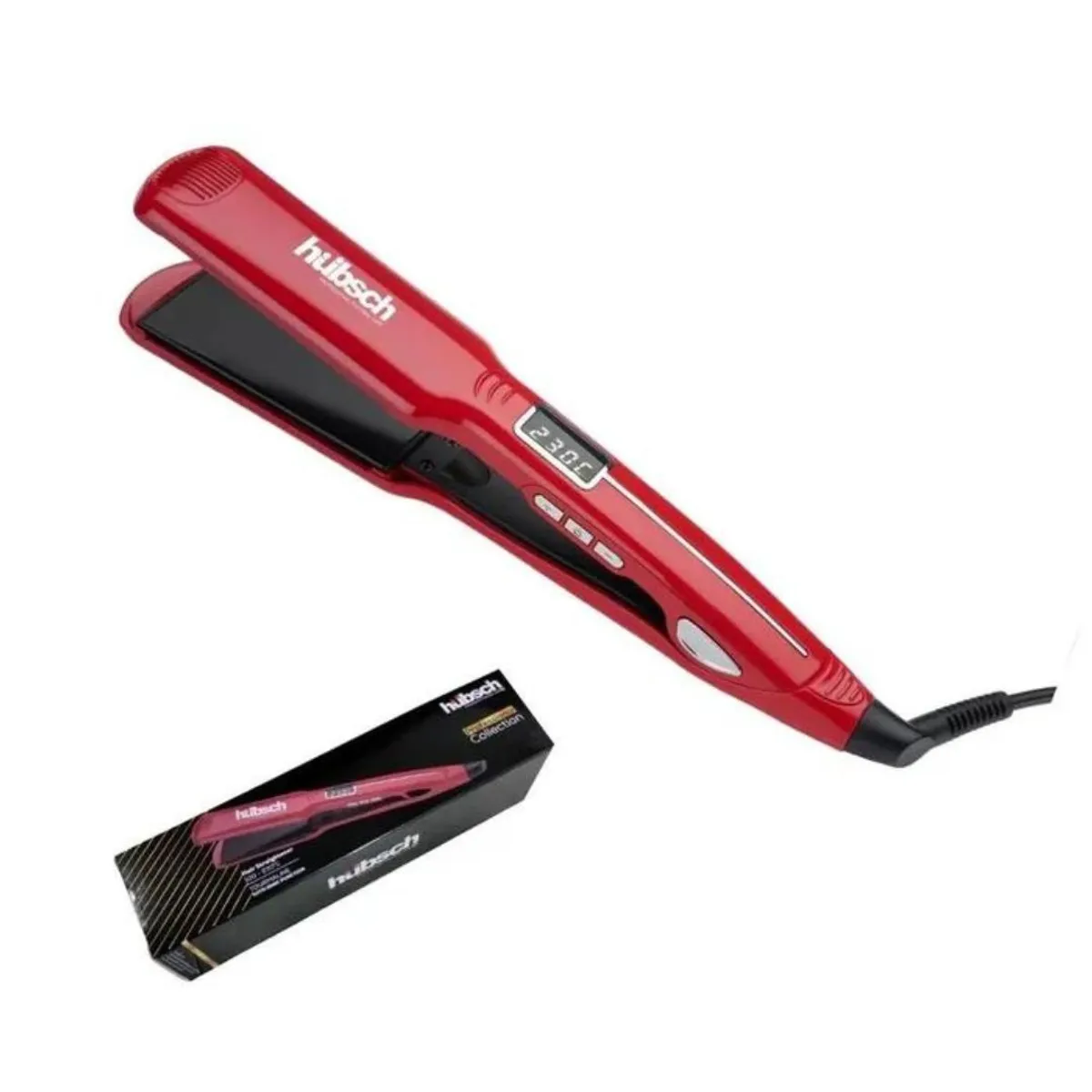 HUBSCH - Plancha Alisadora de Cabello Hubsch Rojo