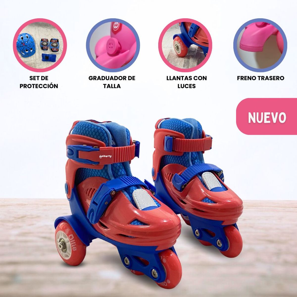 OLLIE - Patines Graduables para Niño «KIDS» Red