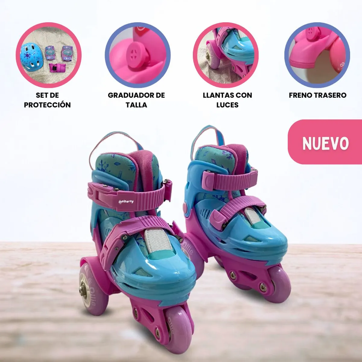 OLLIE - Patines Graduables para Niño «KIDS» Turquoise