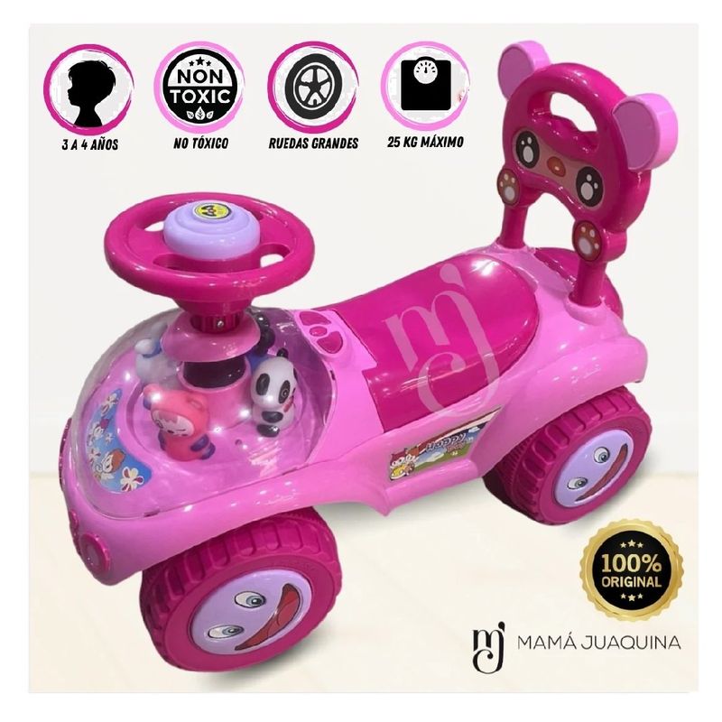 BABY HAPPY - Carrito Panda con Timon con Bocina Rosado