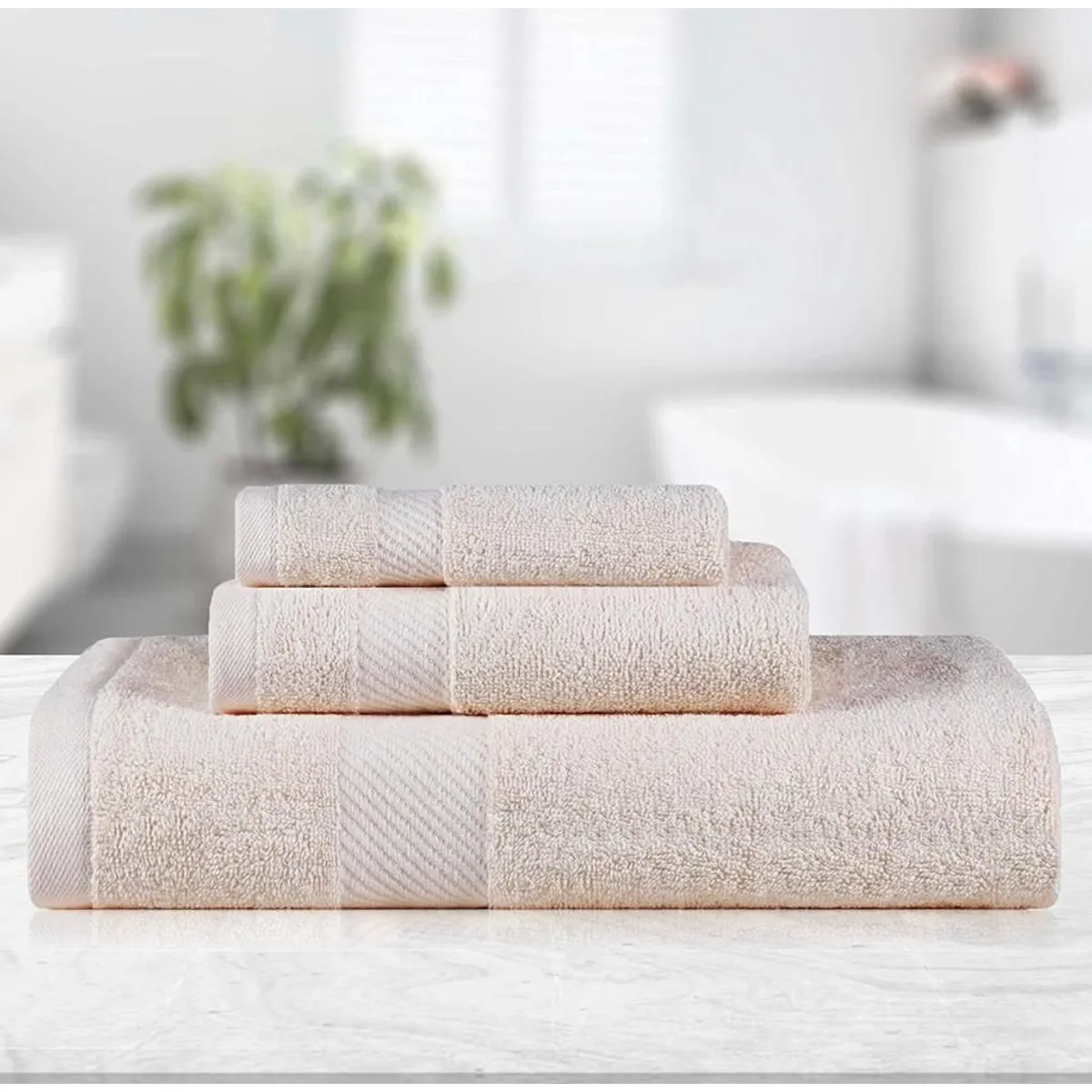 TEFI HOME - Toallas Deluxe Beige Set 3 Piezas